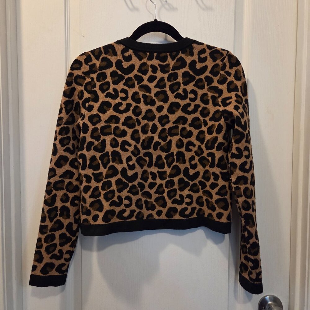 Old Money Leopard Print Button-Front Cardigan - S… - image 4